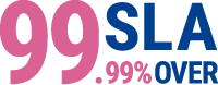 月間99.99%の品質を保証ロゴ